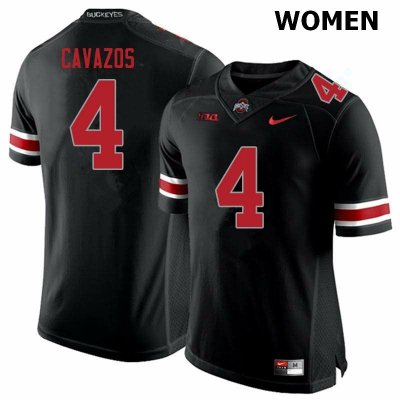 Women's Ohio State Buckeyes #4 Lejond Cavazos Blackout Nike NCAA College Football Jersey Original TVA7344TV